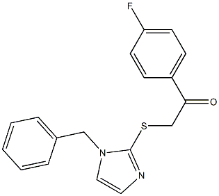 2-(1-benzylimidazol-2-yl)sulfanyl-1-(4-fluorophenyl)ethanone Struktur