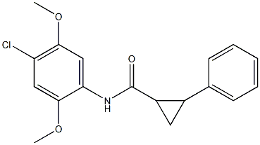 N-(4-chloro-2,5-dimethoxyphenyl)-2-phenylcyclopropane-1-carboxamide Struktur