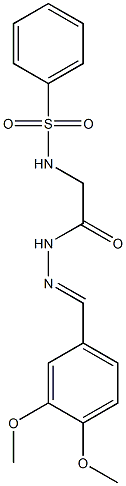 2-(benzenesulfonamido)-N-[(E)-(3,4-dimethoxyphenyl)methylideneamino]acetamide Struktur