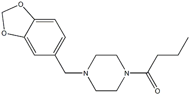 1-[4-(1,3-benzodioxol-5-ylmethyl)piperazin-1-yl]butan-1-one Struktur