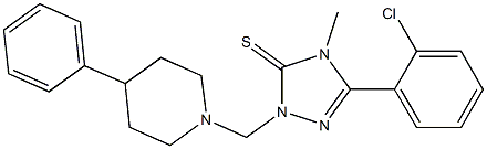 5-(2-chlorophenyl)-4-methyl-2-[(4-phenylpiperidin-1-yl)methyl]-1,2,4-triazole-3-thione Struktur