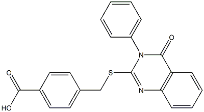 4-[(4-oxo-3-phenylquinazolin-2-yl)sulfanylmethyl]benzoic acid Struktur