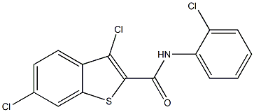 3,6-dichloro-N-(2-chlorophenyl)-1-benzothiophene-2-carboxamide Struktur