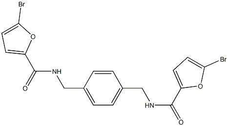 5-bromo-N-[[4-[[(5-bromofuran-2-carbonyl)amino]methyl]phenyl]methyl]furan-2-carboxamide Struktur