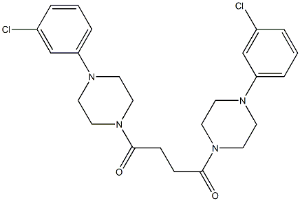 1,4-bis[4-(3-chlorophenyl)piperazin-1-yl]butane-1,4-dione Struktur