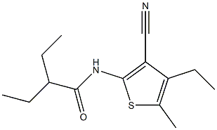 N-(3-cyano-4-ethyl-5-methylthiophen-2-yl)-2-ethylbutanamide Struktur