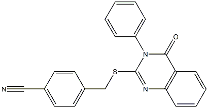 4-[(4-oxo-3-phenylquinazolin-2-yl)sulfanylmethyl]benzonitrile Struktur