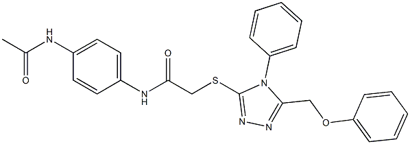 N-(4-acetamidophenyl)-2-[[5-(phenoxymethyl)-4-phenyl-1,2,4-triazol-3-yl]sulfanyl]acetamide Struktur