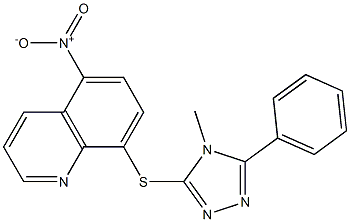 8-[(4-methyl-5-phenyl-1,2,4-triazol-3-yl)sulfanyl]-5-nitroquinoline Struktur