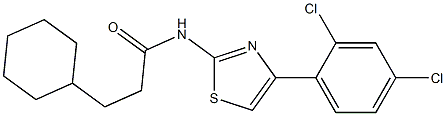 3-cyclohexyl-N-[4-(2,4-dichlorophenyl)-1,3-thiazol-2-yl]propanamide Struktur