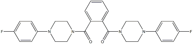 [2-[4-(4-fluorophenyl)piperazine-1-carbonyl]phenyl]-[4-(4-fluorophenyl)piperazin-1-yl]methanone Struktur