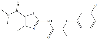 2-[2-(3-chlorophenoxy)propanoylamino]-N,N,4-trimethyl-1,3-thiazole-5-carboxamide Struktur