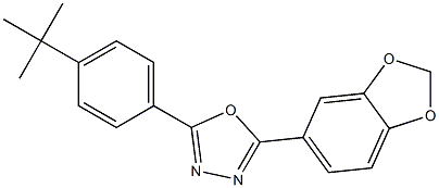 2-(1,3-benzodioxol-5-yl)-5-(4-tert-butylphenyl)-1,3,4-oxadiazole Struktur