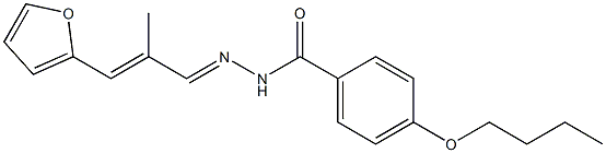 4-butoxy-N-[(E)-[(E)-3-(furan-2-yl)-2-methylprop-2-enylidene]amino]benzamide Struktur