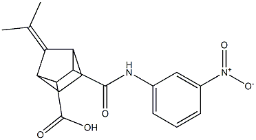 2-[(3-nitrophenyl)carbamoyl]-7-propan-2-ylidenebicyclo[2.2.1]heptane-3-carboxylic acid Struktur