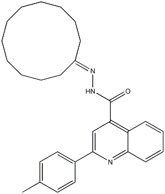 N-(cyclododecylideneamino)-2-(4-methylphenyl)quinoline-4-carboxamide Struktur