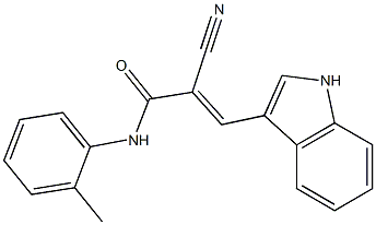 (E)-2-cyano-3-(1H-indol-3-yl)-N-(2-methylphenyl)prop-2-enamide Struktur