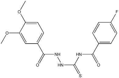 N-[[(3,4-dimethoxybenzoyl)amino]carbamothioyl]-4-fluorobenzamide Struktur