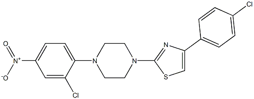 2-[4-(2-chloro-4-nitrophenyl)piperazin-1-yl]-4-(4-chlorophenyl)-1,3-thiazole Struktur