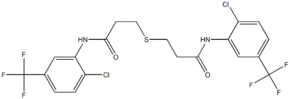 3-[3-[2-chloro-5-(trifluoromethyl)anilino]-3-oxopropyl]sulfanyl-N-[2-chloro-5-(trifluoromethyl)phenyl]propanamide Struktur