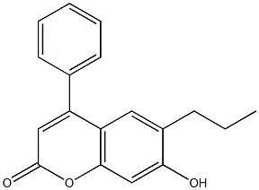 7-hydroxy-4-phenyl-6-propylchromen-2-one Struktur