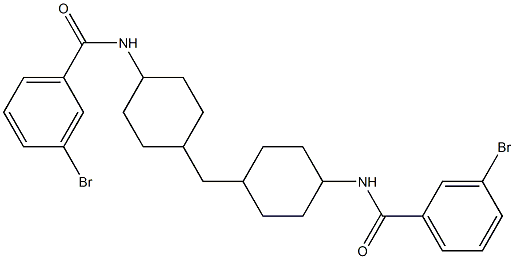 3-bromo-N-[4-[[4-[(3-bromobenzoyl)amino]cyclohexyl]methyl]cyclohexyl]benzamide Struktur