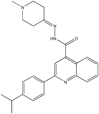 N-[(1-methylpiperidin-4-ylidene)amino]-2-(4-propan-2-ylphenyl)quinoline-4-carboxamide Struktur