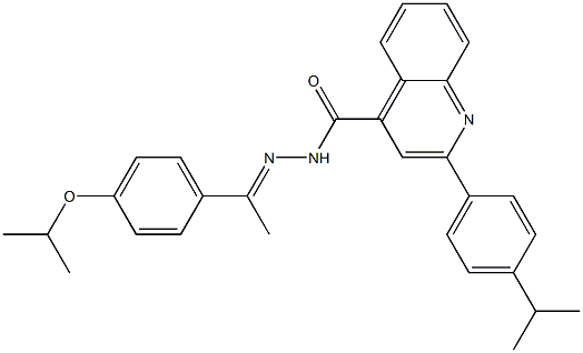 N-[(E)-1-(4-propan-2-yloxyphenyl)ethylideneamino]-2-(4-propan-2-ylphenyl)quinoline-4-carboxamide Struktur