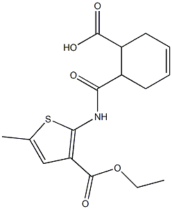 6-[(3-ethoxycarbonyl-5-methylthiophen-2-yl)carbamoyl]cyclohex-3-ene-1-carboxylic acid Struktur