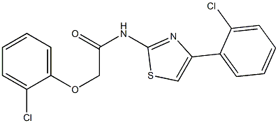 2-(2-chlorophenoxy)-N-[4-(2-chlorophenyl)-1,3-thiazol-2-yl]acetamide Struktur