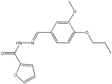 N-[(E)-(3-methoxy-4-propoxyphenyl)methylideneamino]furan-2-carboxamide Struktur