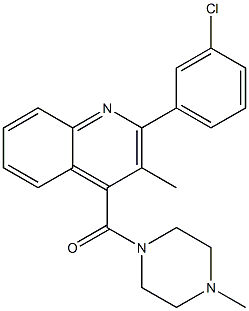 [2-(3-chlorophenyl)-3-methylquinolin-4-yl]-(4-methylpiperazin-1-yl)methanone Struktur