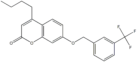 4-butyl-7-[[3-(trifluoromethyl)phenyl]methoxy]chromen-2-one Struktur