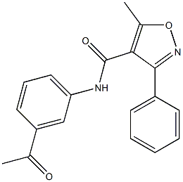 N-(3-acetylphenyl)-5-methyl-3-phenyl-1,2-oxazole-4-carboxamide Struktur