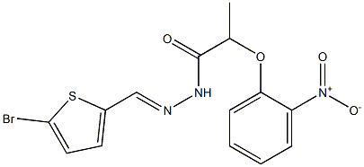 N-[(E)-(5-bromothiophen-2-yl)methylideneamino]-2-(2-nitrophenoxy)propanamide Struktur