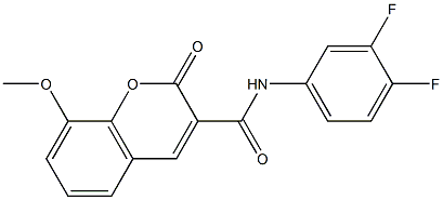 N-(3,4-difluorophenyl)-8-methoxy-2-oxochromene-3-carboxamide Struktur