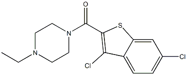 (3,6-dichloro-1-benzothiophen-2-yl)-(4-ethylpiperazin-1-yl)methanone Struktur