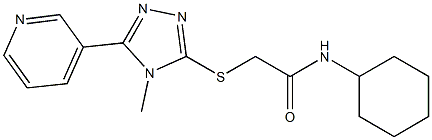 N-cyclohexyl-2-[(4-methyl-5-pyridin-3-yl-1,2,4-triazol-3-yl)sulfanyl]acetamide Struktur