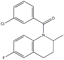 (3-chlorophenyl)-(6-fluoro-2-methyl-3,4-dihydro-2H-quinolin-1-yl)methanone Struktur