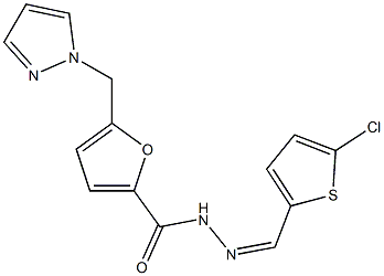 N-[(Z)-(5-chlorothiophen-2-yl)methylideneamino]-5-(pyrazol-1-ylmethyl)furan-2-carboxamide Struktur