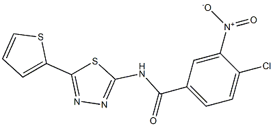 4-chloro-3-nitro-N-(5-thiophen-2-yl-1,3,4-thiadiazol-2-yl)benzamide Struktur