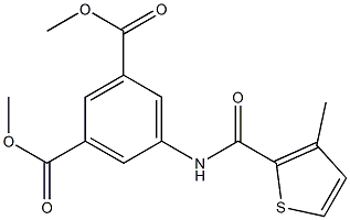 dimethyl 5-[(3-methylthiophene-2-carbonyl)amino]benzene-1,3-dicarboxylate Struktur