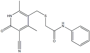 2-[(5-cyano-2,4-dimethyl-6-oxo-1H-pyridin-3-yl)methylsulfanyl]-N-phenylacetamide Struktur