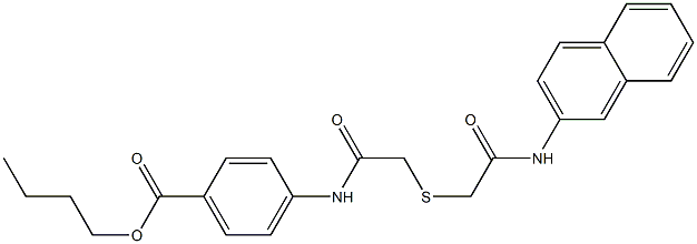 butyl 4-[[2-[2-(naphthalen-2-ylamino)-2-oxoethyl]sulfanylacetyl]amino]benzoate Struktur