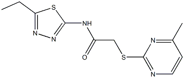 N-(5-ethyl-1,3,4-thiadiazol-2-yl)-2-(4-methylpyrimidin-2-yl)sulfanylacetamide Struktur