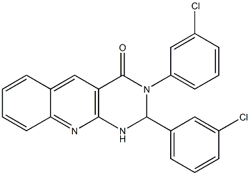 2,3-bis(3-chlorophenyl)-1,2-dihydropyrimido[4,5-b]quinolin-4-one Struktur