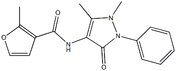 N-(1,5-dimethyl-3-oxo-2-phenylpyrazol-4-yl)-2-methylfuran-3-carboxamide Struktur