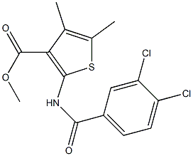 methyl 2-[(3,4-dichlorobenzoyl)amino]-4,5-dimethylthiophene-3-carboxylate Struktur