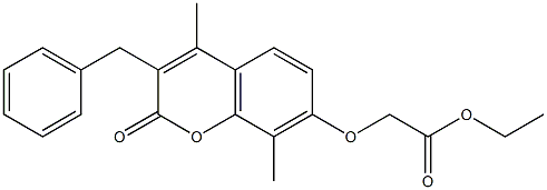 ethyl 2-(3-benzyl-4,8-dimethyl-2-oxochromen-7-yl)oxyacetate Struktur