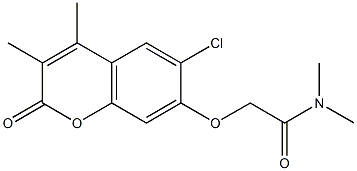 2-(6-chloro-3,4-dimethyl-2-oxochromen-7-yl)oxy-N,N-dimethylacetamide Struktur